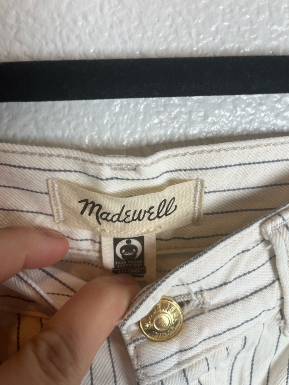 Madewell Low-Slung Baggy Jeans Grey Railroad Stripe-Rigid 23 - Picture 6 of 12